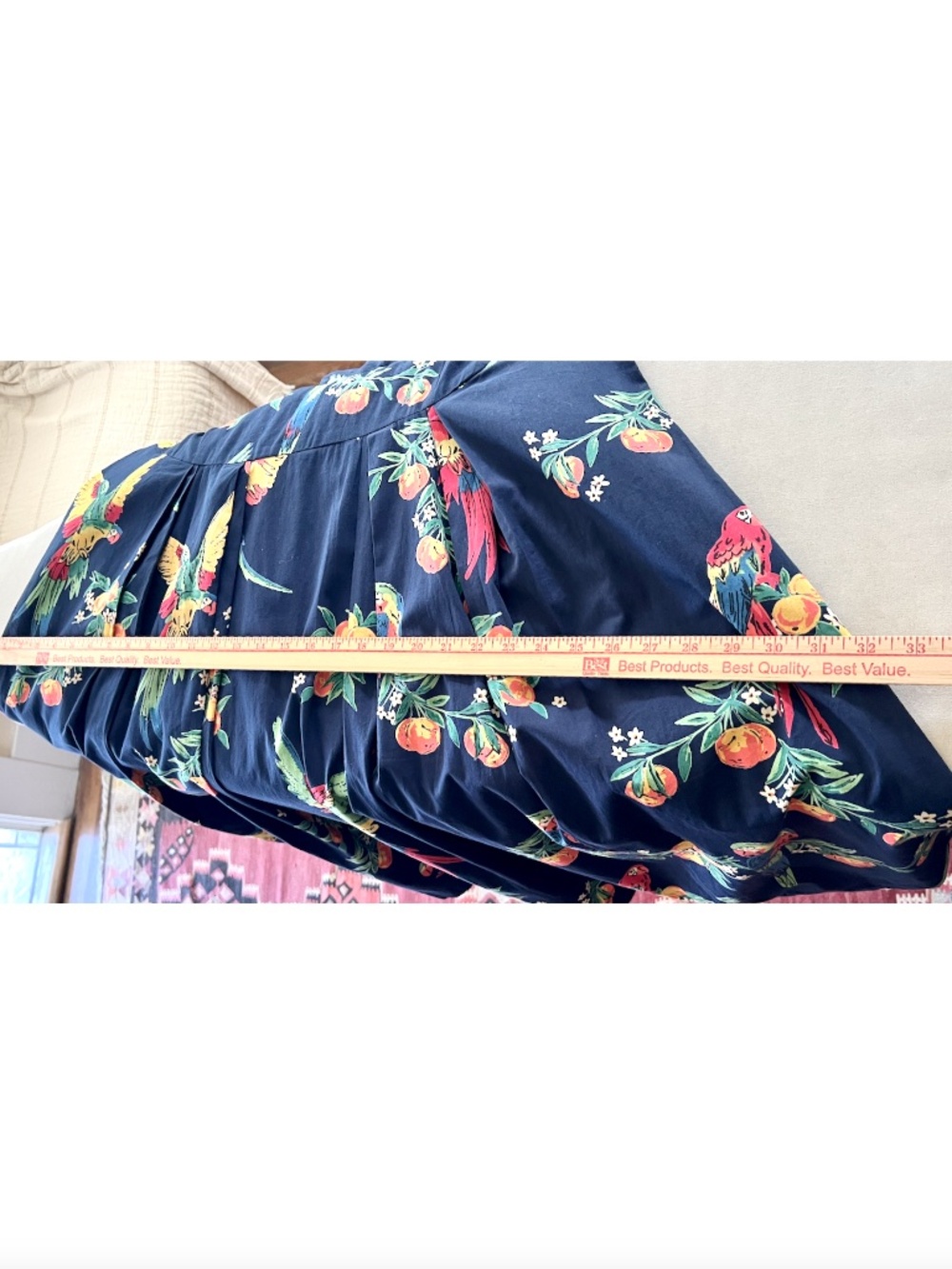 EMILY AND FIN Florence Retro Sleeveless Dress in Navy Parrot Print - 1X - Picture 14 of 15